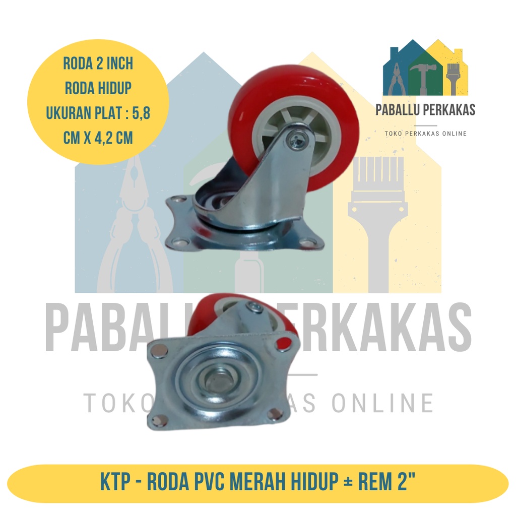 Jual Roda Karet Merah Hidup 2