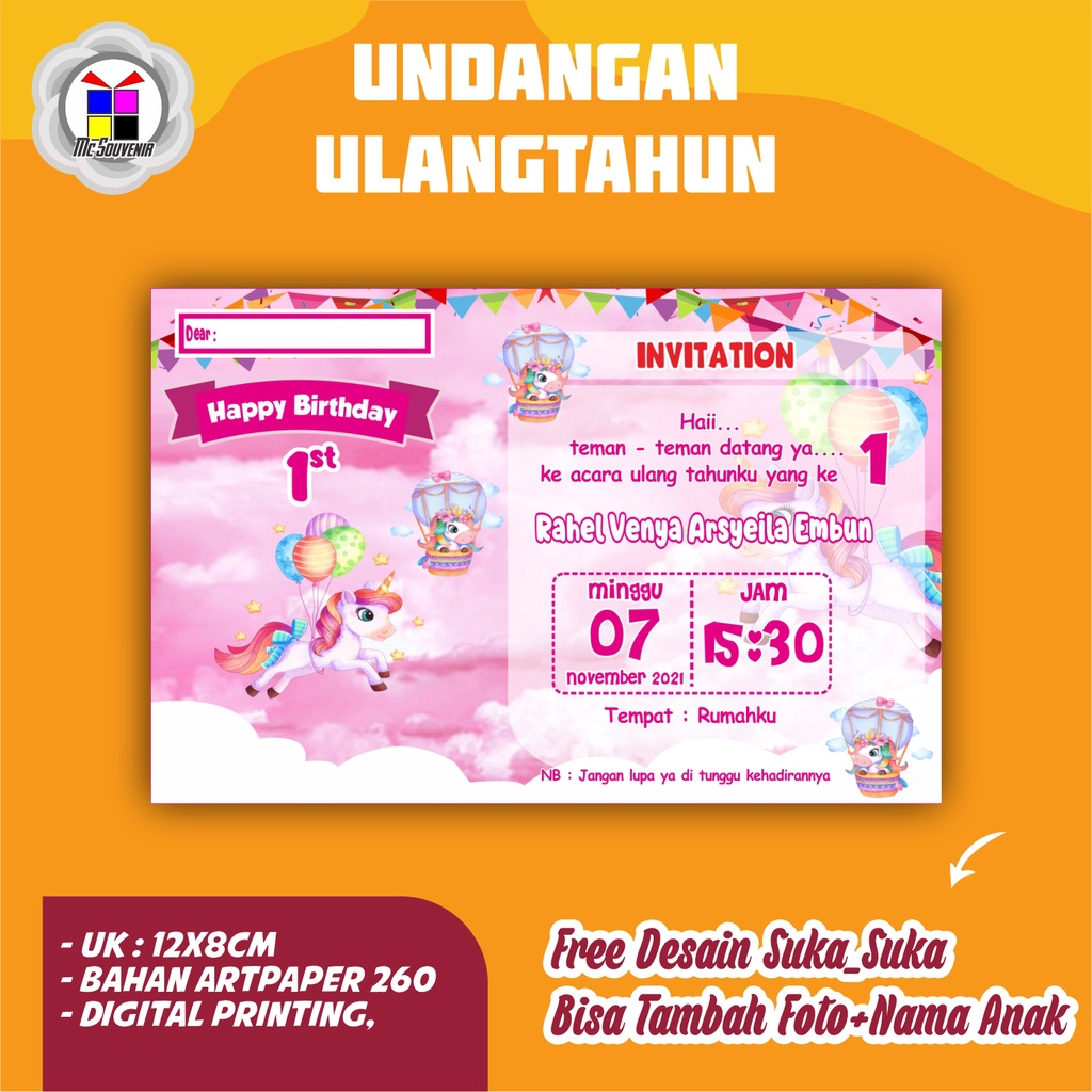 Jual Undangan Invitation Ulang Tahun Birthday Animal Hewan Jungle Zoo