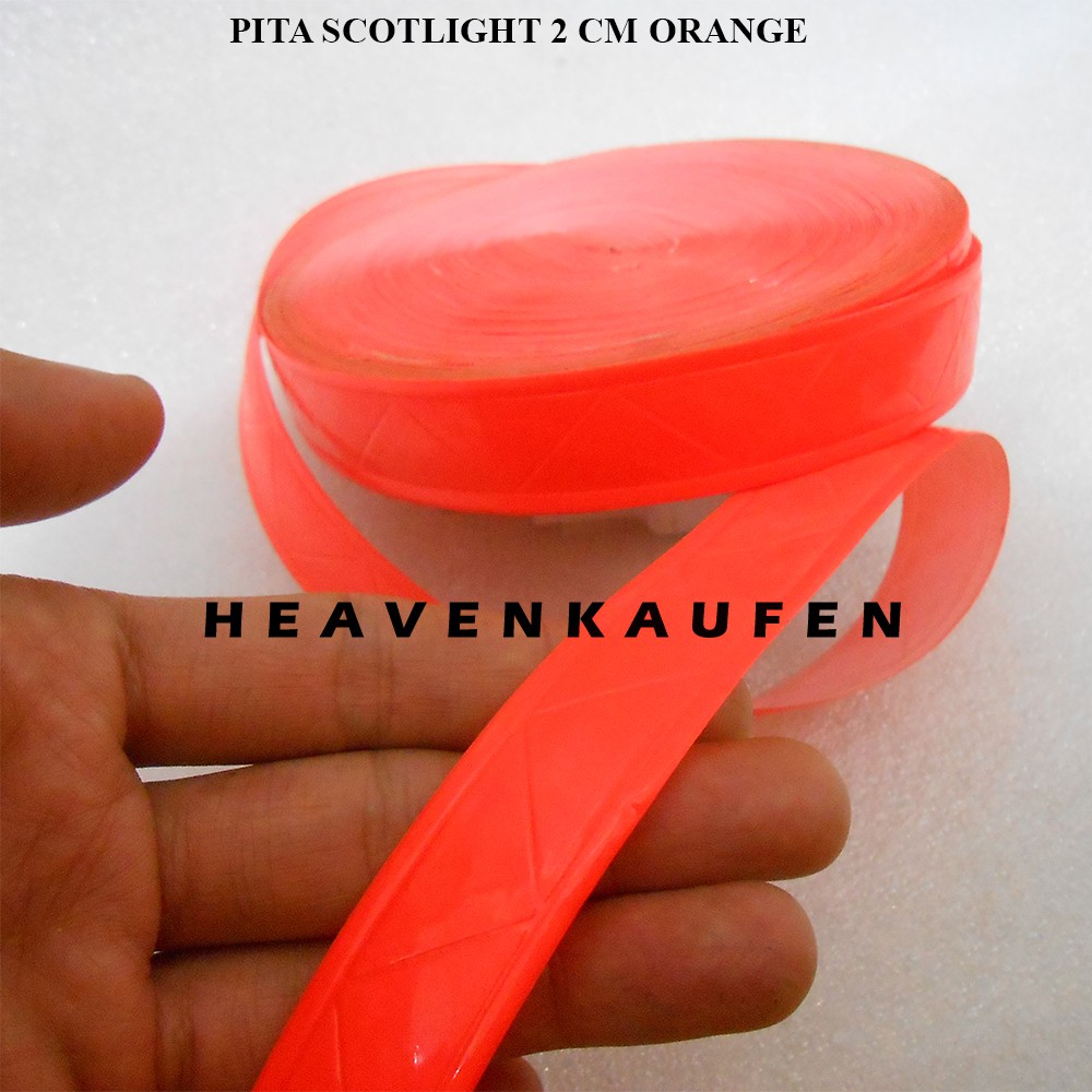 Jual Pita Skotlet Lebar 2 cm PVC Meteran orange oren Jaket plastik baju ...
