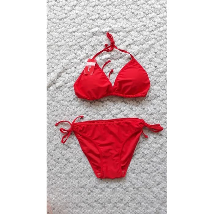 Jual BK.3304.XO MERAH - BIKINI PANTAI SEGITIGA DENGAN BUSA SELIP ...