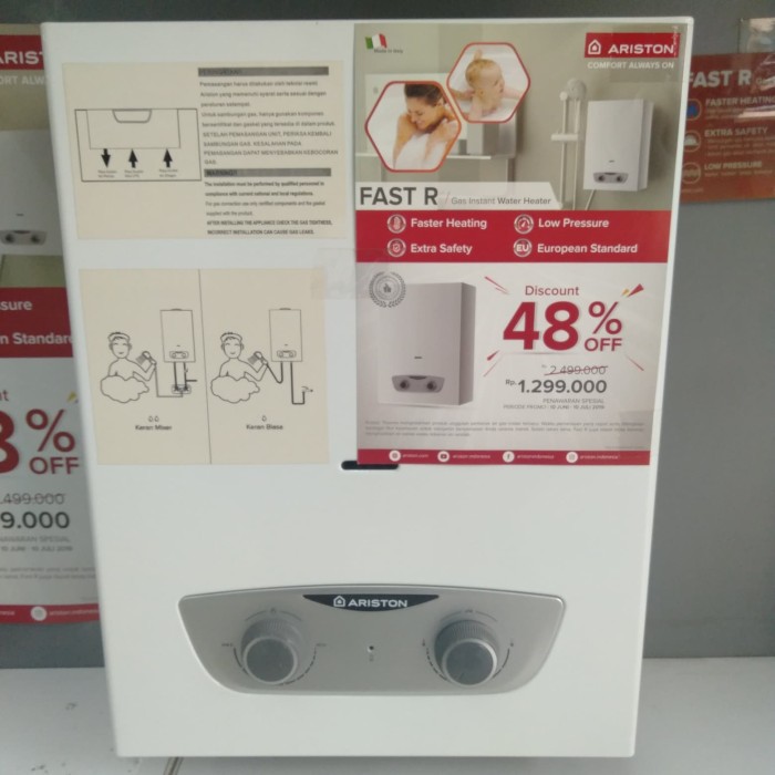 Jual Water Heater Gas ARISTON Fast R / Water Heater / Pemanas Air