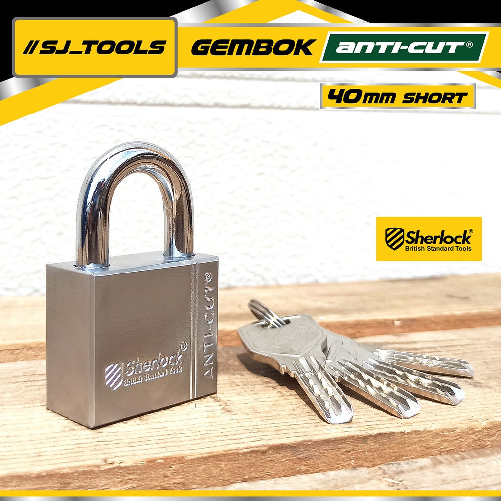 Jual Gembok Original Sherlock Tools ANTI CUT 40 mm Pendek Original ...