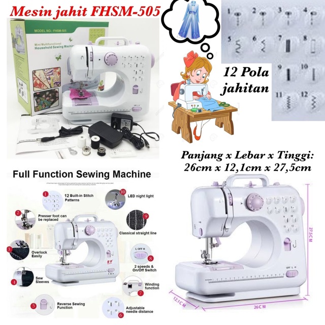 Jual Mesin Jahit Portable Fhsm Pola Jahitan Shopee Indonesia