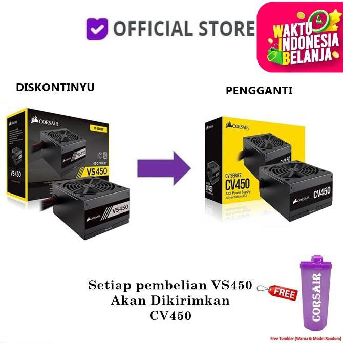 Jual Corsair VS450 - VS 450 Power Supply 450Watt original - Black ...