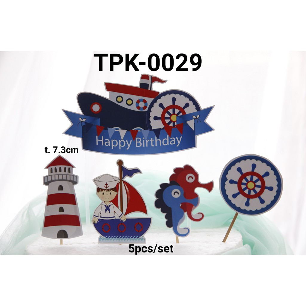 Jual Tpk Topper Kertas Hiasan Kue Cake Topper Baby Boy Sailor Yamama Baking Shopee Indonesia