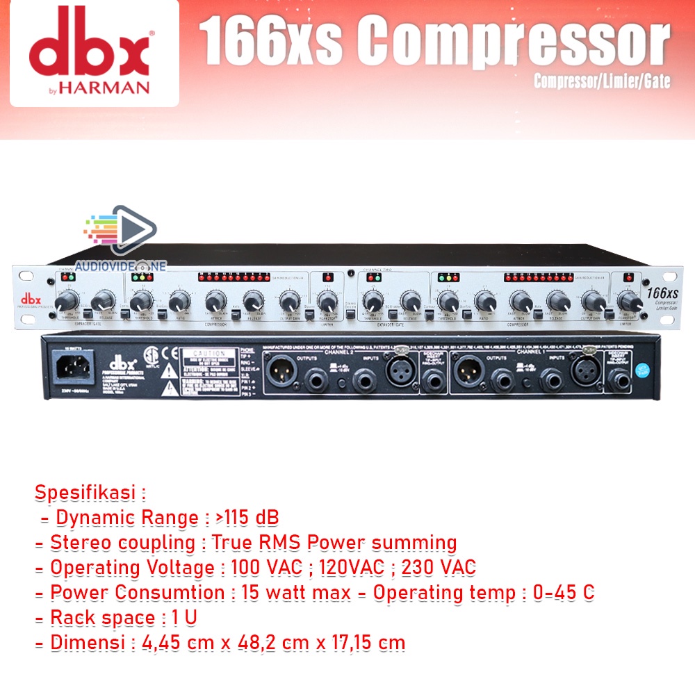 Jual Compressor Limiter DBX 166XS Limiter Kompresor Gate Control