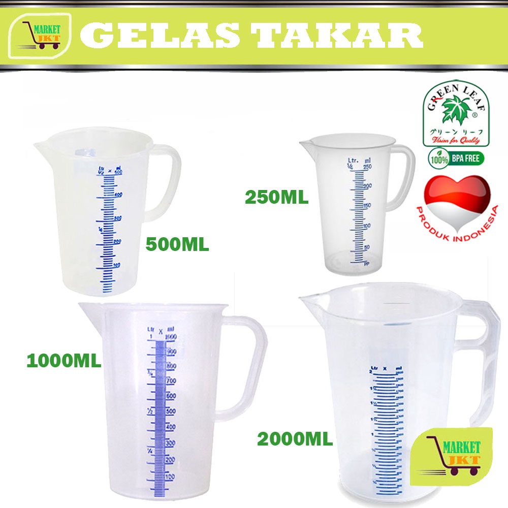 Jual Green Leaf 1830 1831 1842 Gelas Takar Wadah Ukur Measuring Cup Shopee Indonesia 1313