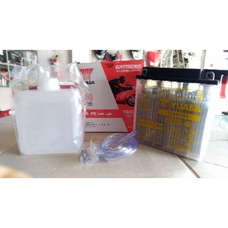 Jual AKI YUASA YB5LB ORIGINAL / ACCU YUASA YB5LB BASAH ORIGINAL F1Z