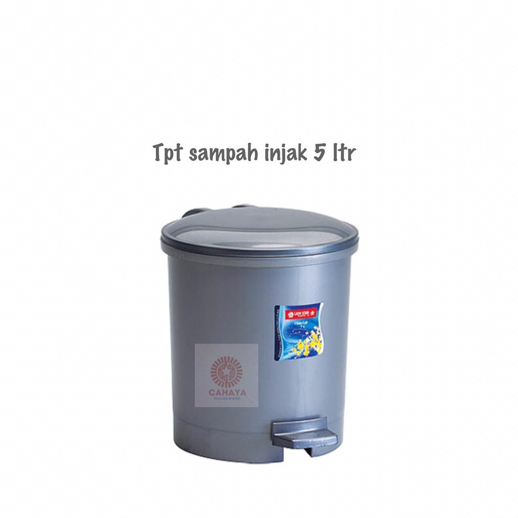 Jual Round Step On Dustbin 5liter C 12 Tempat Sampah Injak Kotak Sampah Injak Lion Star 9571