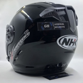 Jual Helm Nhk Gladiator Solid Black Glossy Hitam Double Visor Half Face