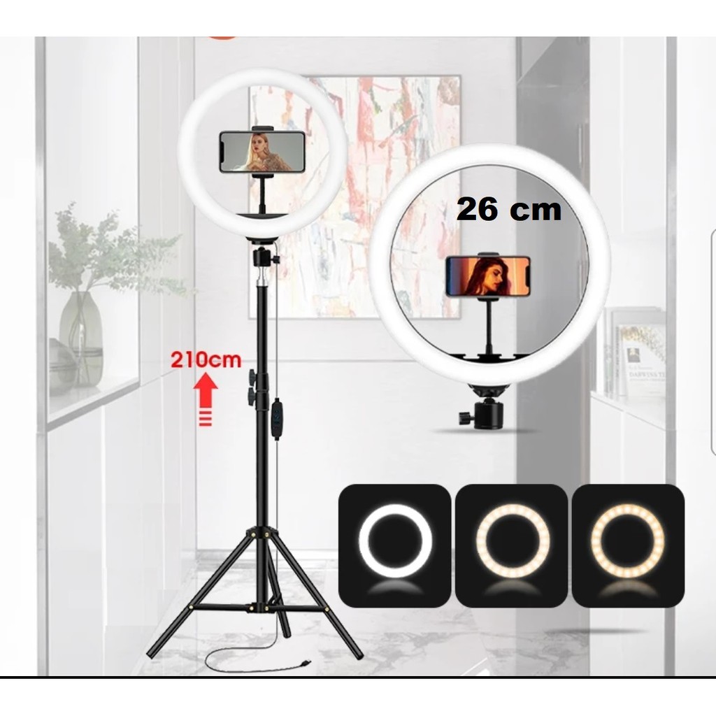Tripod Riglight Selfie LED Phone Holder Panjang Meter Good Quaility