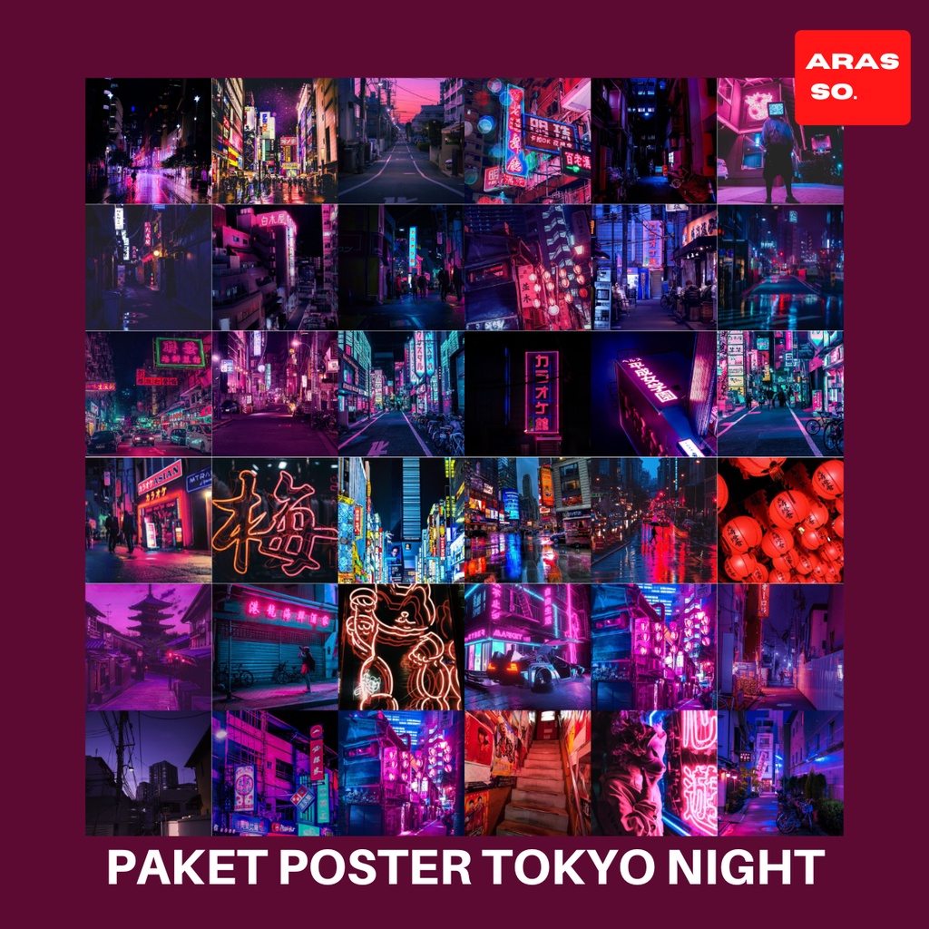 Jual Wallpaper Minimalis [36PCS POSTER] Poster Tokyo Night Poster