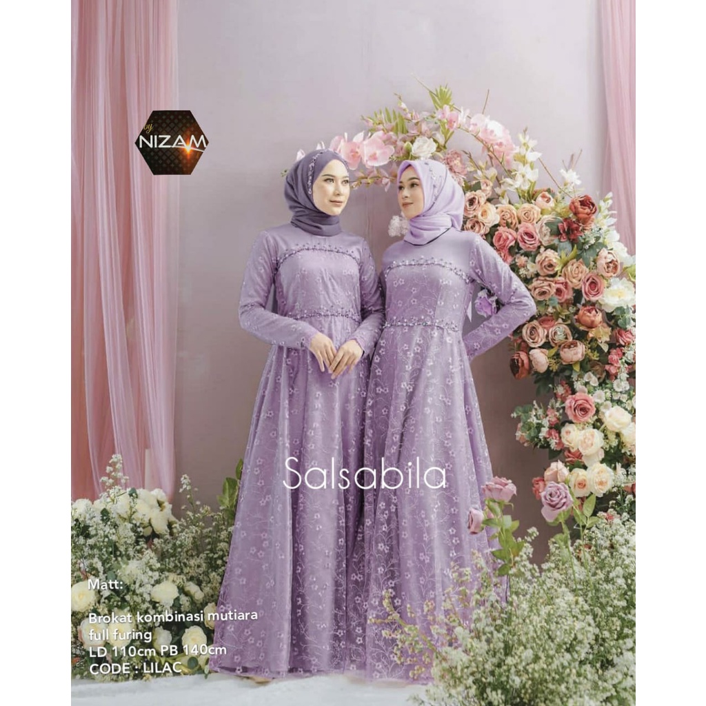 RADHIYA STORE Gamis Brokat Kondangan Model Terbaru Seragam Bridesmaid Dress  Brukat Tile