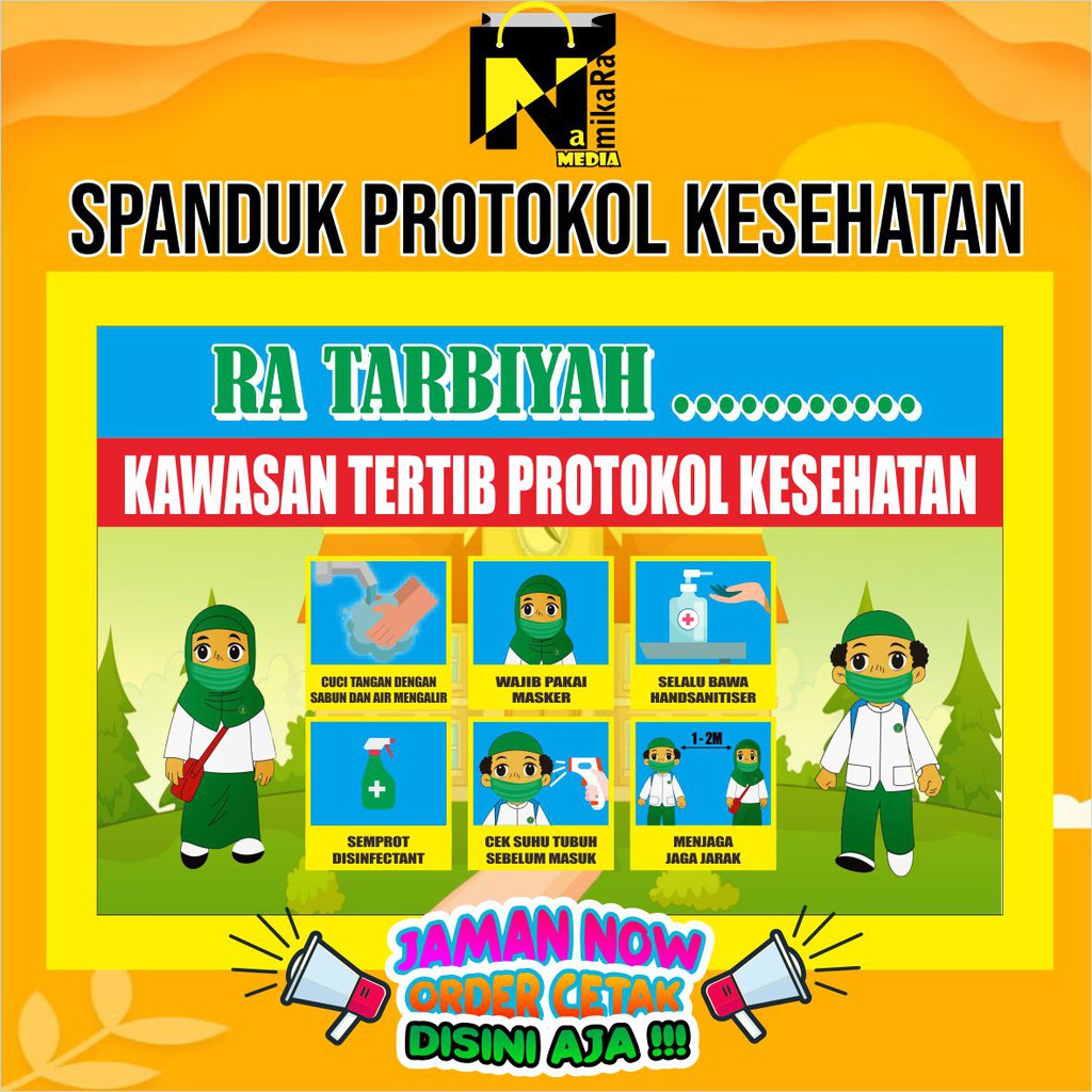 Jual Spanduk Banner Backdrop Protokol Kesehatan TK, RA, SD, MTS ...