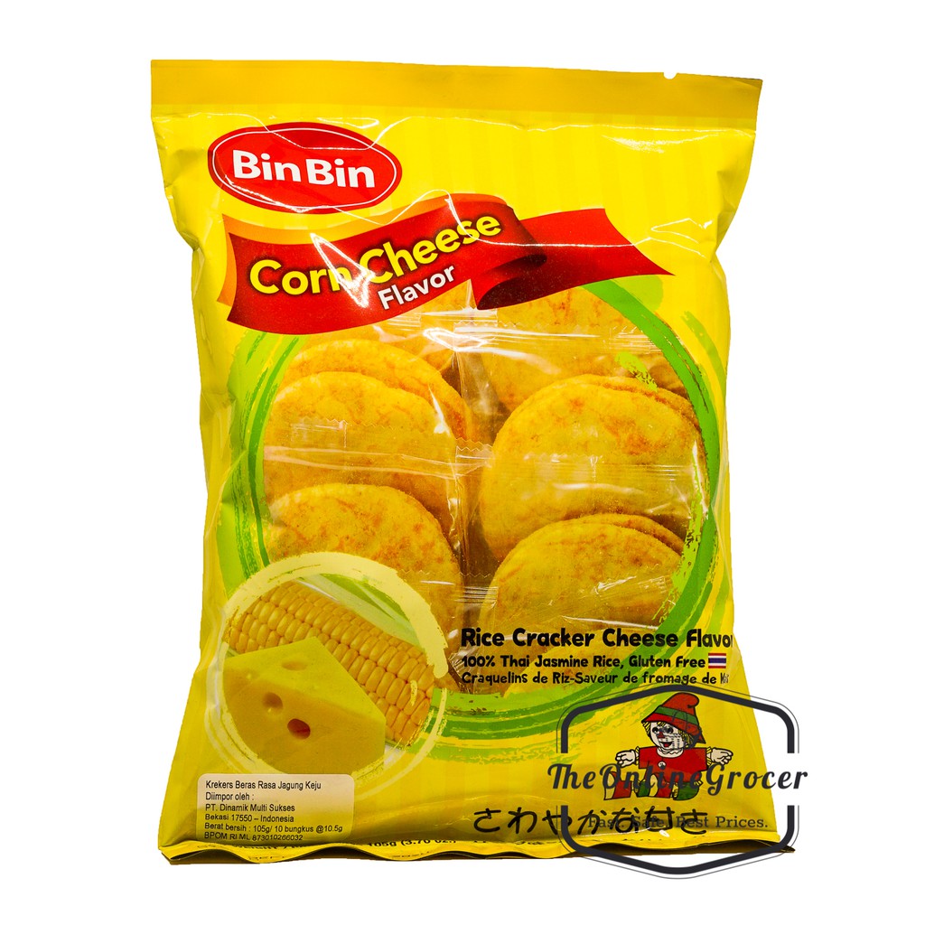 Jual Bin Bin Rice Crackers Corn Cheese 105gr Biskuit Beras Rasa Jagung Keju Shopee Indonesia