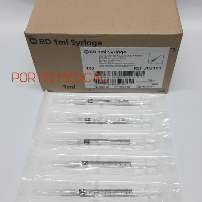 Jual Spuit BD Syringe 1ml With Needle / BD Syringe 1ml / Suntikan BD ...