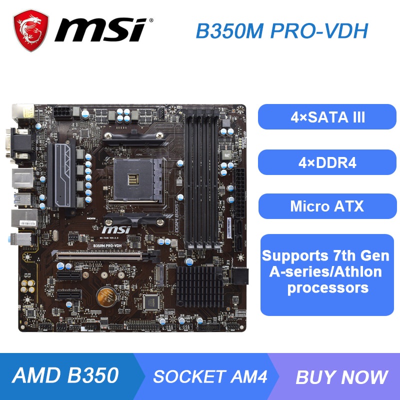 Jual PREORDER AM4 Motherboard MSI B350M PROVDH Motherboard AM4 DDR4