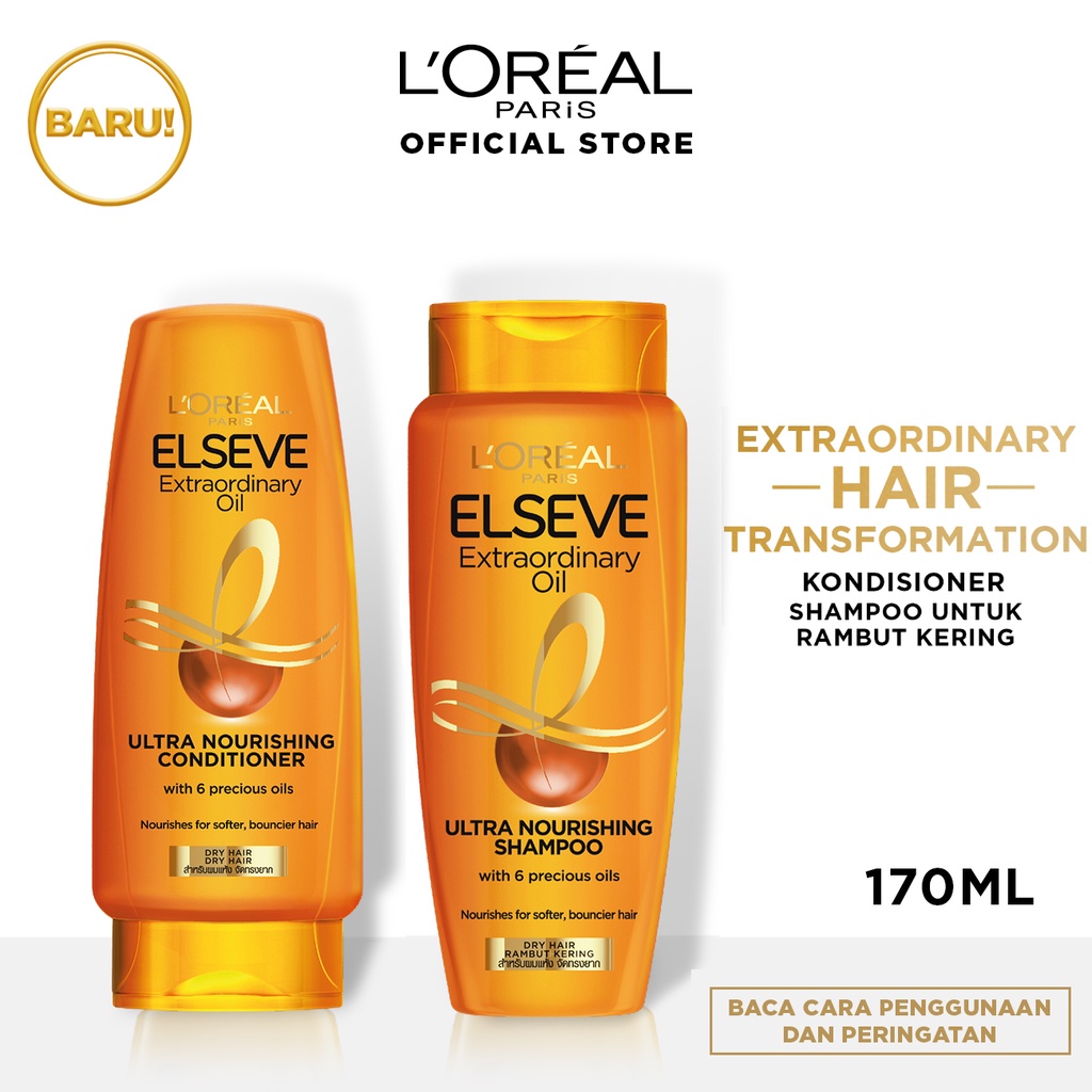 Jual LOREAL ELSEVE EXTRAORDINARY OIL SHAMPOO & CONDITIONER 170ml