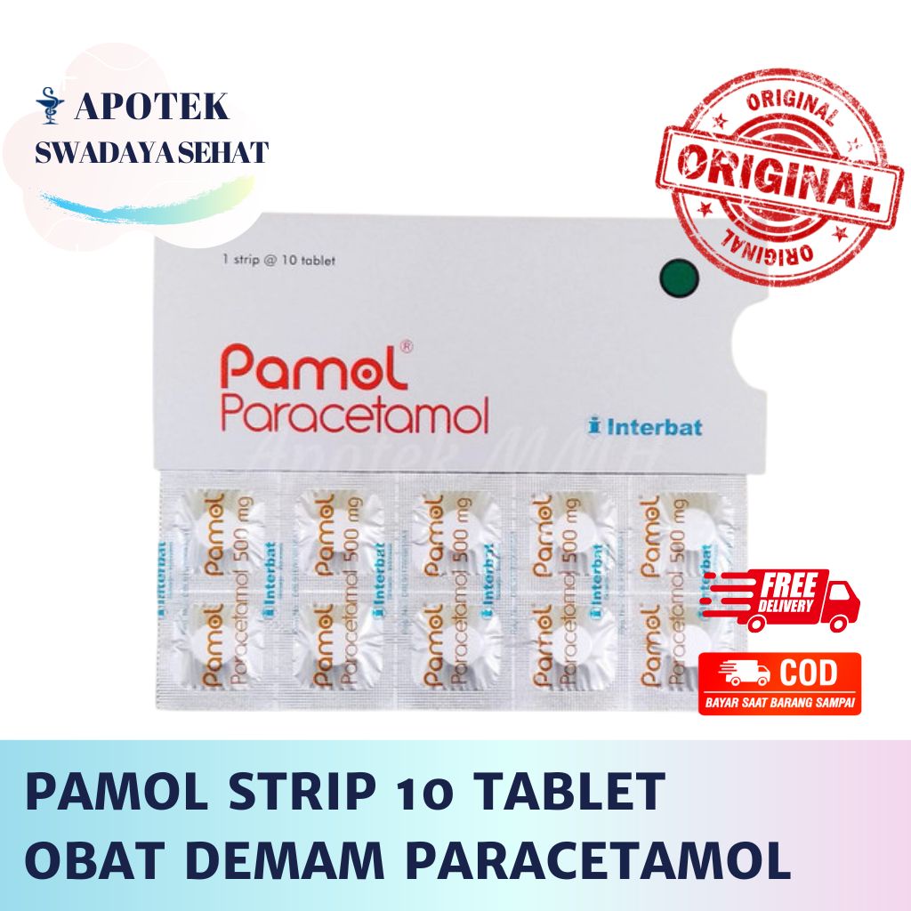 Jual Pamol Strip 10 Tablet Paracetamol Obat Demam Panas Dewasa