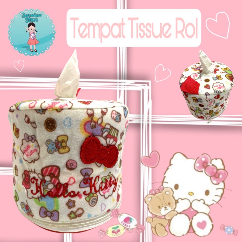 Jual Hello Kitty Round Tissue Box/Tempat Tissue Bulat Roll/Kotak Tisu ...
