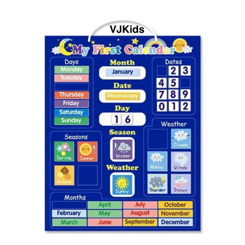 Jual my first calendar magnet anak lengkap dengan weather dan season