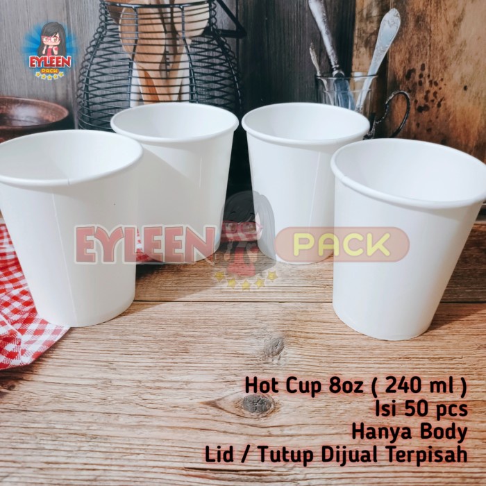 Jual Paper Hot Cup 8oz Polos Isi 50 Pcs Gelas Kopi Kertas Shopee Indonesia 5070