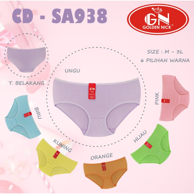 Jual Celana Dalam Wanita CD 938 Cutting MAXI Warna Pastel Lucu | Shopee ...