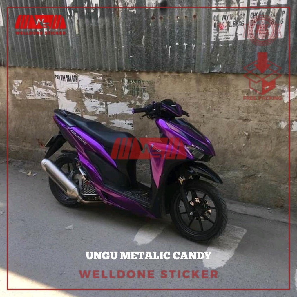 Jual Stiker Motor Skotlet Motor Ungu Metalic Candy Kualitas Super Warna