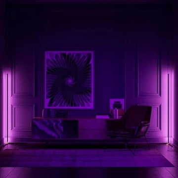 Lampu Lantai Pojok Standing Floor Lamp Gaming Room Lamp Rgb Nordic Style Lamp Body Hitam