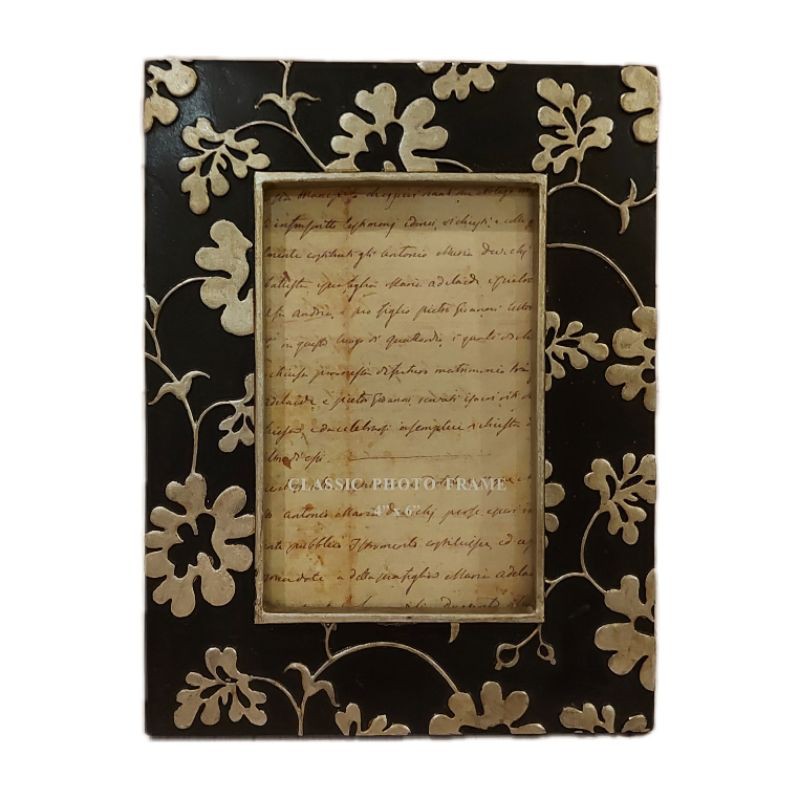 Jual CLASSIC PHOTO FRAME HITAM BUNGA 17x21.5x2 cm | Shopee Indonesia