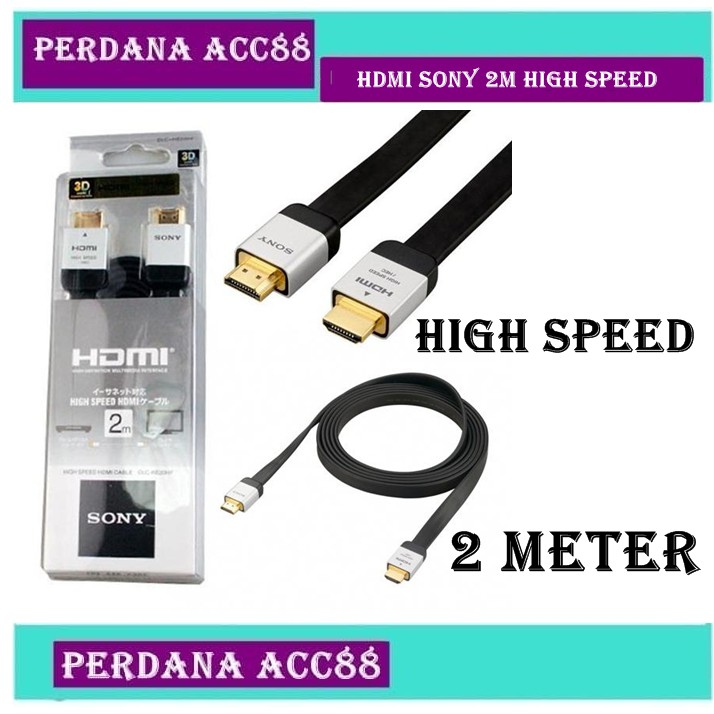 Jual KABEL HDMI SONY 2M HI SPEED HIGH QUALITY / HDMI 2M / HDMI 2 METER ...