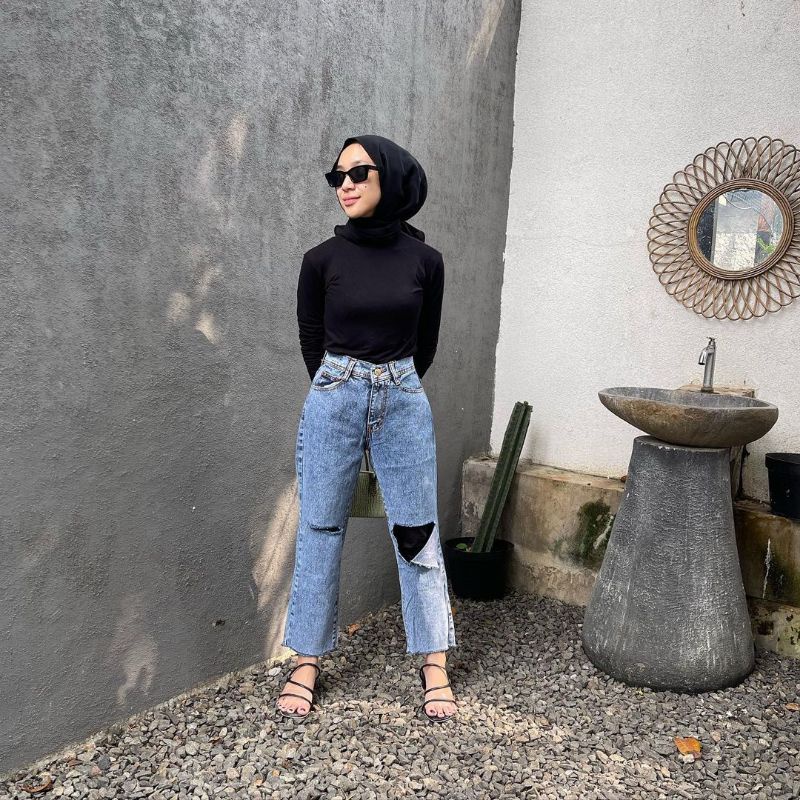 Ootd boyfriend jeans hijab hotsell
