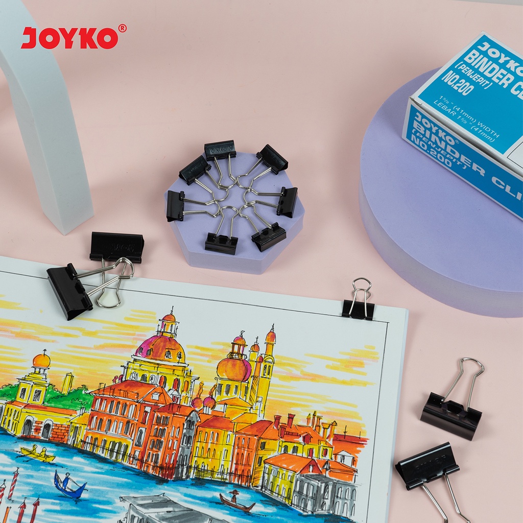 Binder Clip Klip Penjepit Kertas Joyko Black 105 ~ 155 (6)