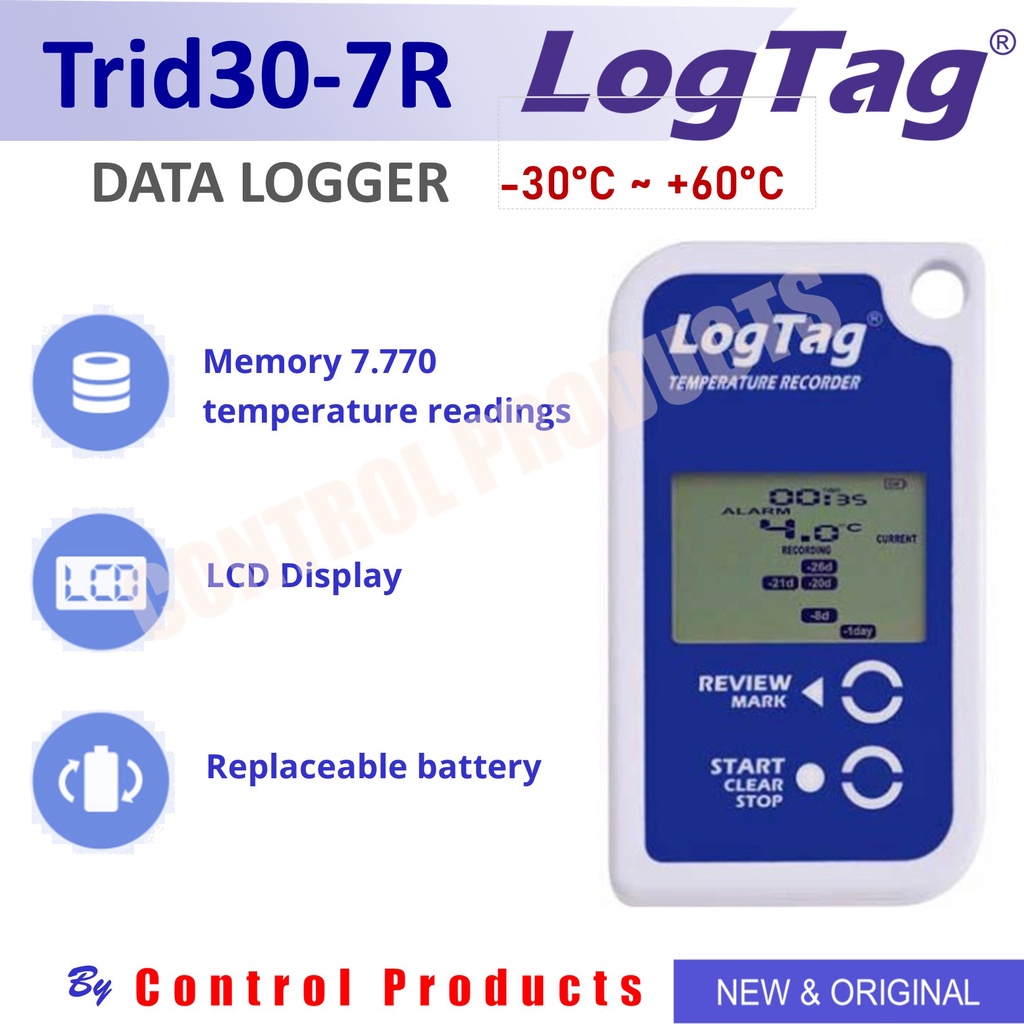 Jual LogTag TRID307R Temperature Recorder, 30 Day, replaceable battery