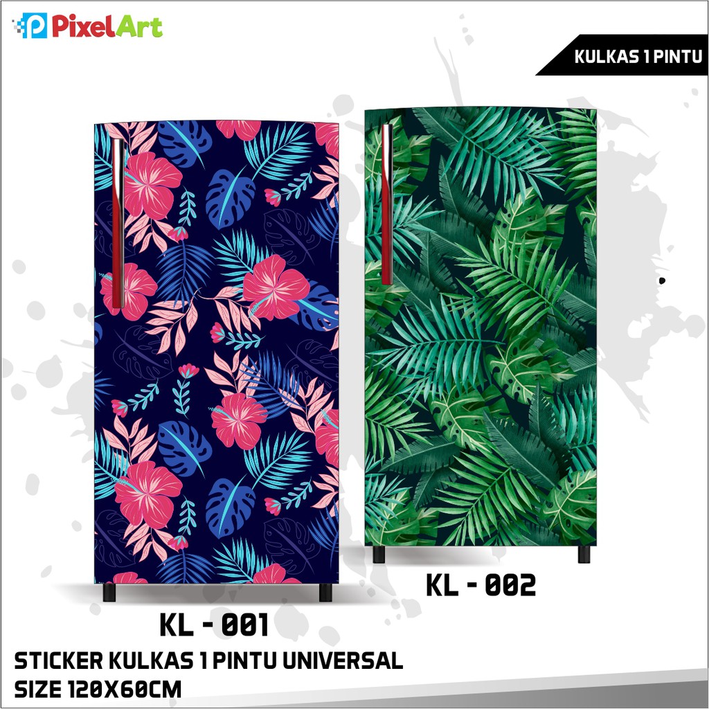 Jual STIKER KULKAS 1 PINTU STICKER MOTIF TROPICAL TERBARU ANTI AIR LEM ...