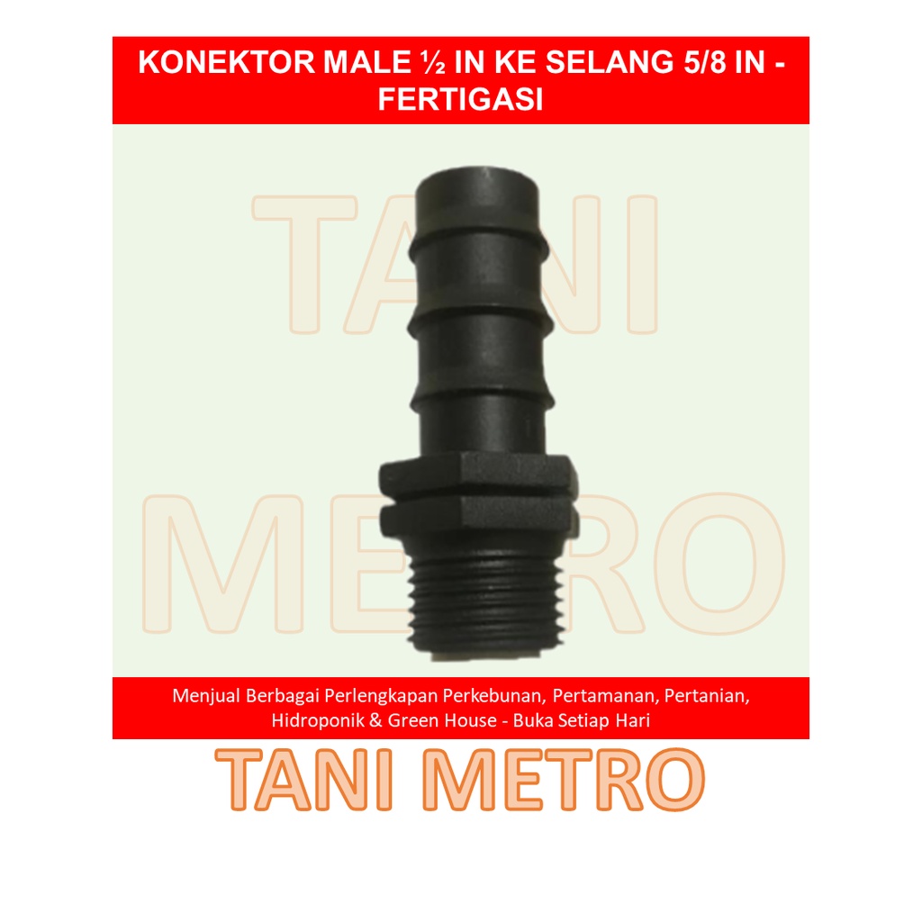 Jual Male Connector ulir 1/2 inch ke Selang 5/8 inch - Fertigasi ...