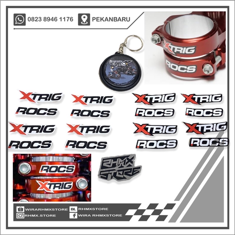 Jual stiker sticker xtrig rocs triple clamp segitiga T | Shopee Indonesia