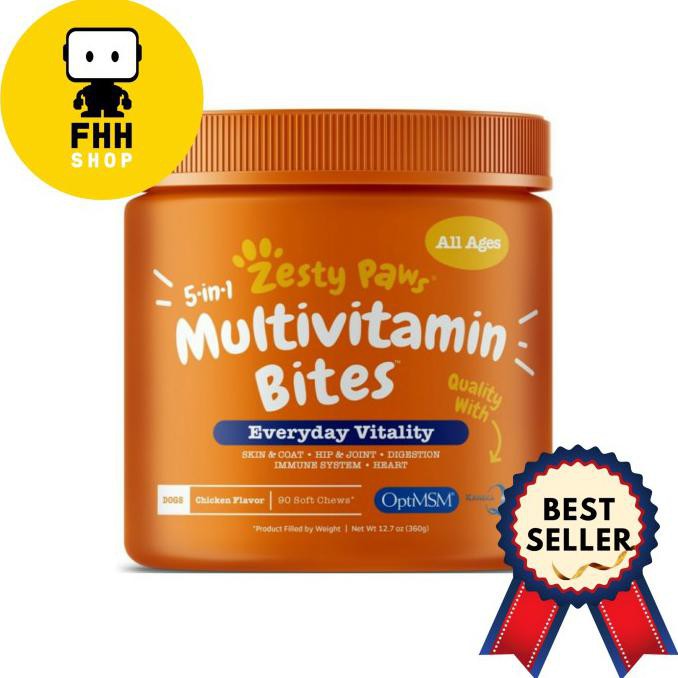 Jual Zesty Paws Multivitamin for Dogs Glucosamine & Chondroitin + MSM