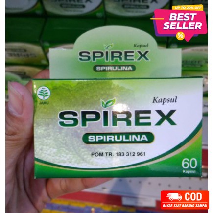 Jual SPIREX Kapsul Spirulina Resmi POM isi 60 kapsul ORIGINAL | Shopee ...
