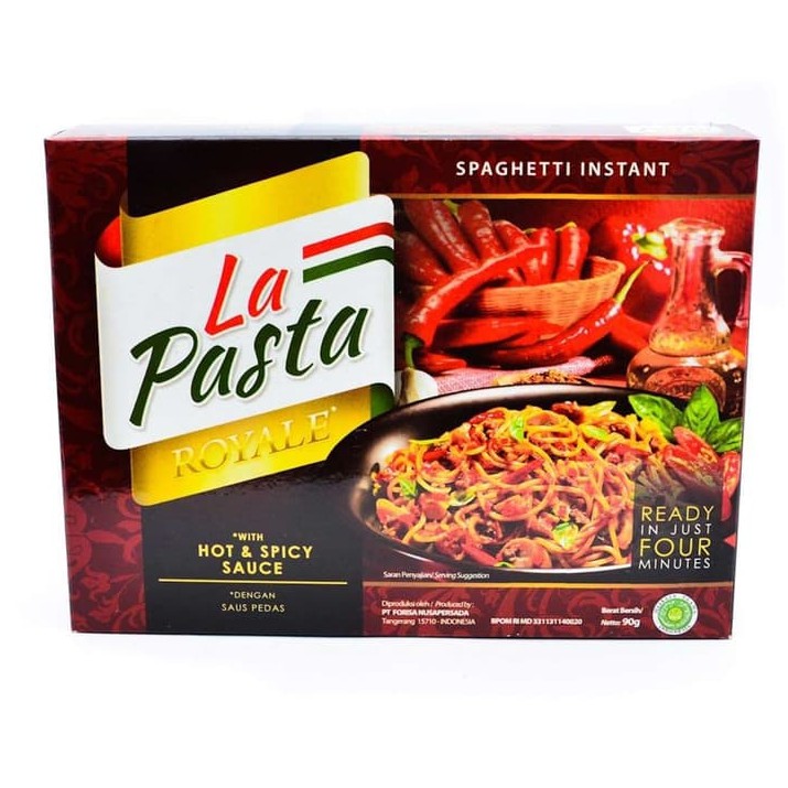 Jual La Pasta Royale Spaghetti Instant with Hot & Spicy Sauce 90 gr Shopee Indonesia