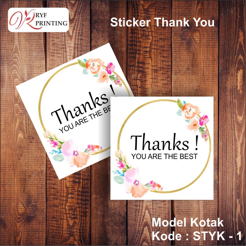 Jual STICKER THANK YOU MODEL KOTAK | Shopee Indonesia