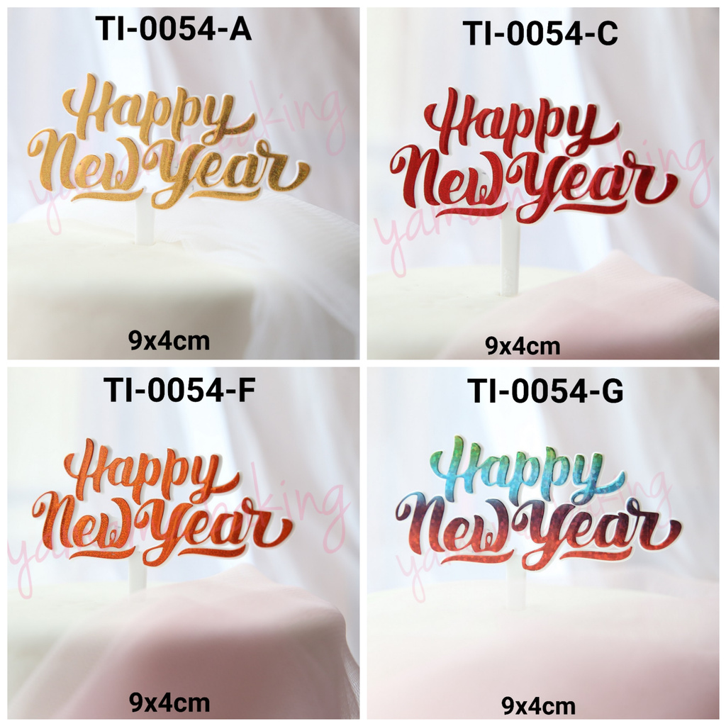 Jual Gr Ti Cake Topper Hiasan Kue Tulisan Happy New Year Tahun