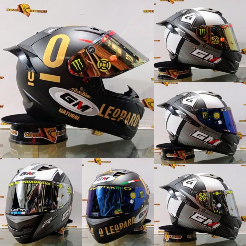 Jual Paket Ganteng Helm Gm Race Pro Helm Gm Full Face Black Dof Paket