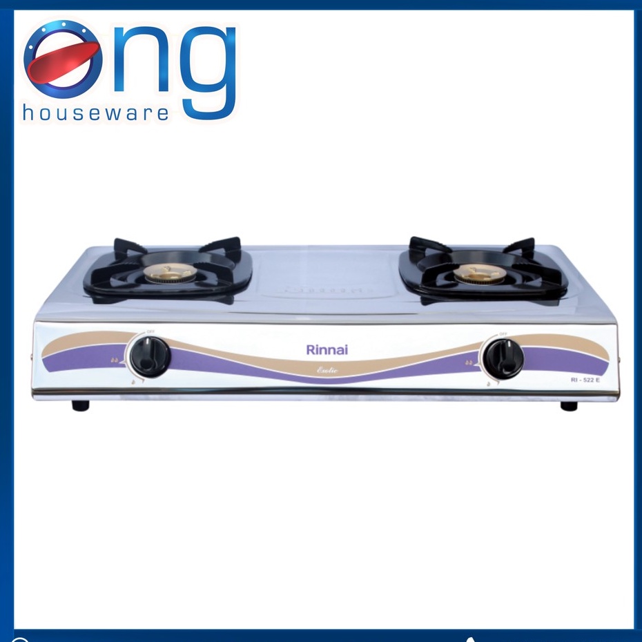 Jual Kompor Gas 2 Tungku Stainless Steel Rinnai RI-522E RI522E | Shopee  Indonesia