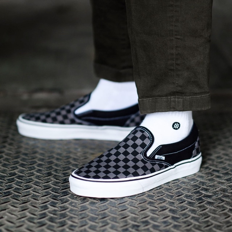 Vans sales checkerboard pewter