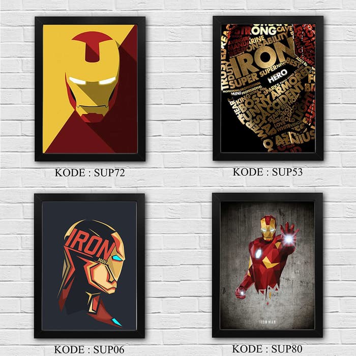 Jual Poster dinding Bingkai dekorasi rumah Avengers IRONMAN pajangan A4