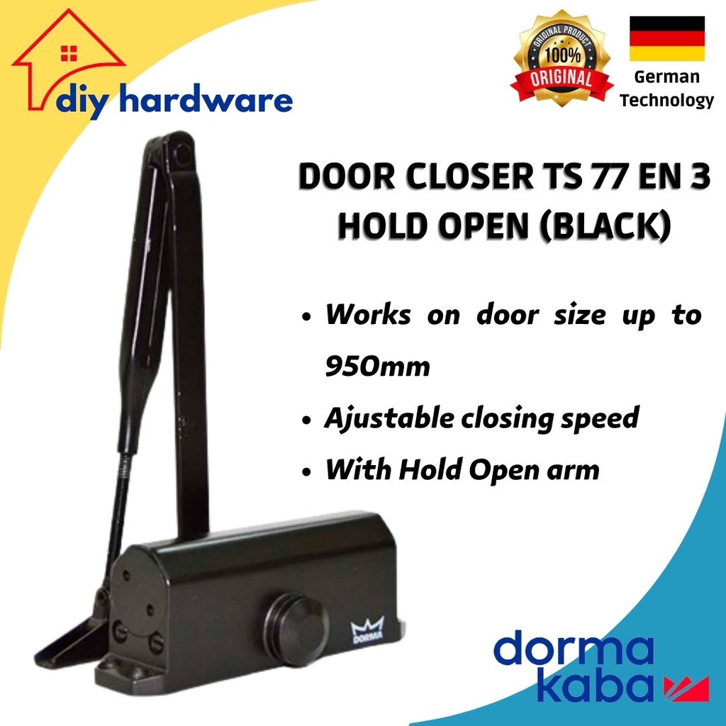 Jual Dorma Door Closer TS77 HO Dormakaba TS 77 Hold Open (BLACK/HITAM