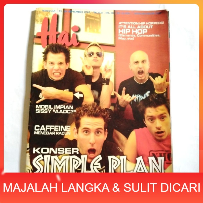 Jual Majalah HAI No.38 Sep 2002 Cover SIMPLE PLAN Langka | Shopee Indonesia