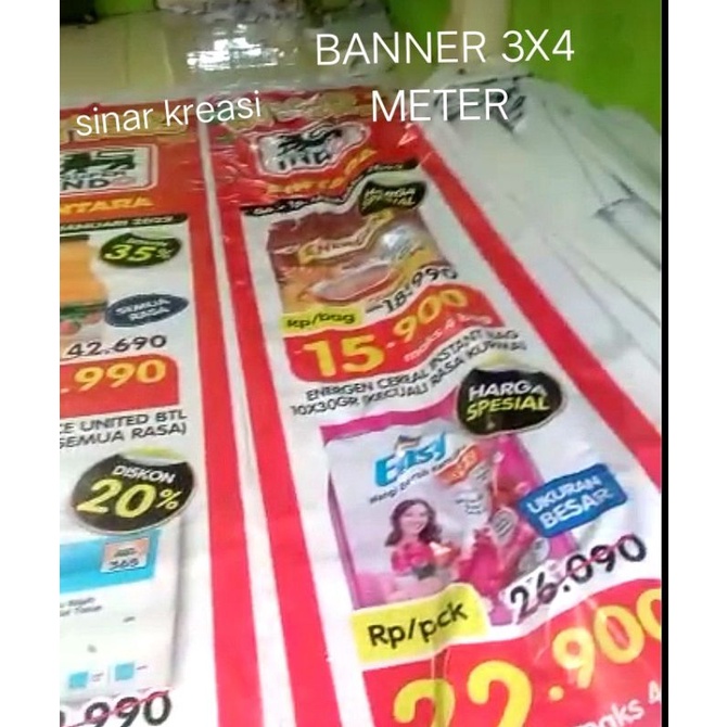 Jual BANNER BEKAS UKURAN 3X4 METER / BANNER ALAS / BANNER ATAP / BANNER ...