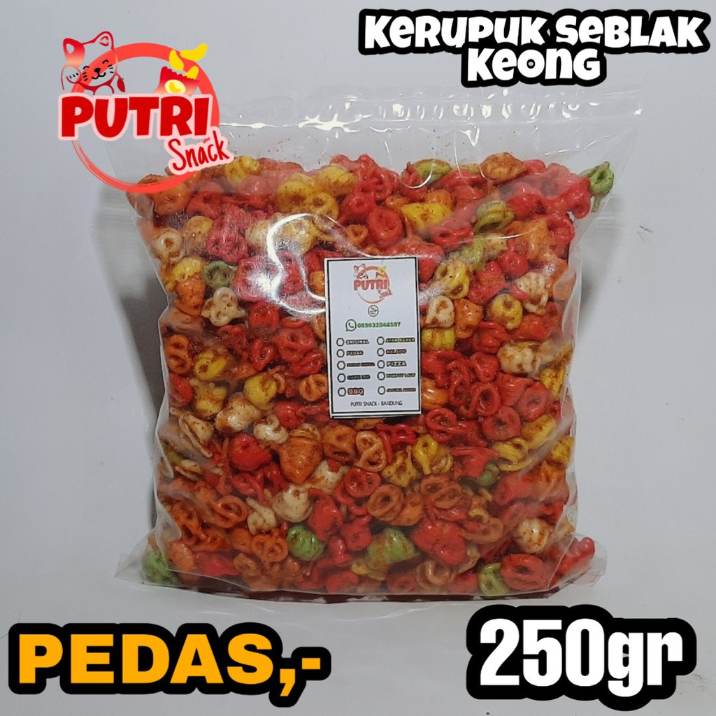 Jual Kerupuk Keong Seblak Kering 250gr Khas Putri Snack Shopee